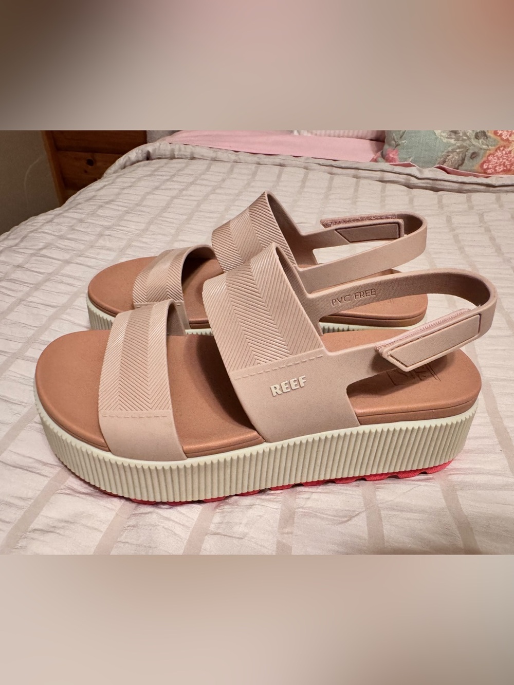 REEF LIKE NEW Women’s Pink Platform Slingback Sandals - Picture 2 of 5